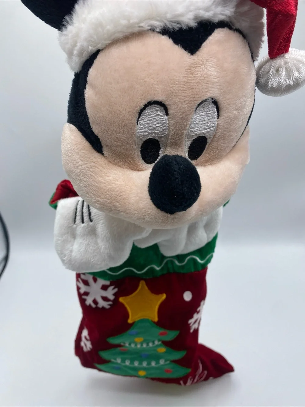 Christmas Disney Mickey Mouse 3D Stocking Plush Stuffed Holiday Festive Themed